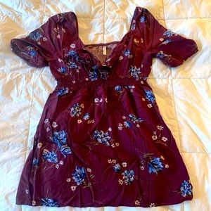 Xhilaration floral tie front mini dress